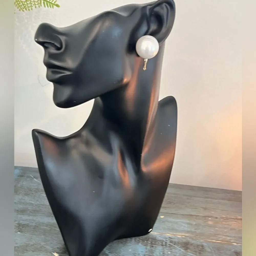 Classic Gold-Tone Clip-On Pearl Earrings - Picture 5 of 9